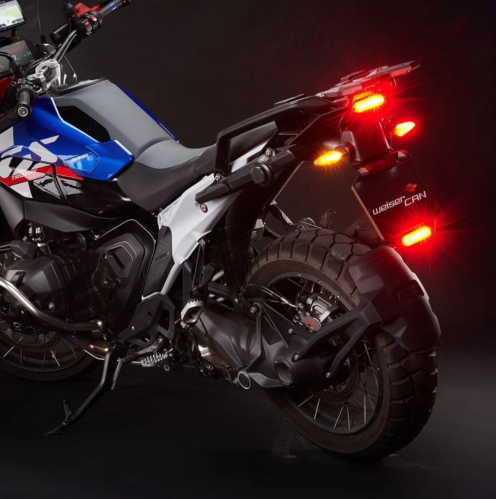 BMW R 1300 GS Trophy rear with WeiserCAN brake lights and amber indicator
