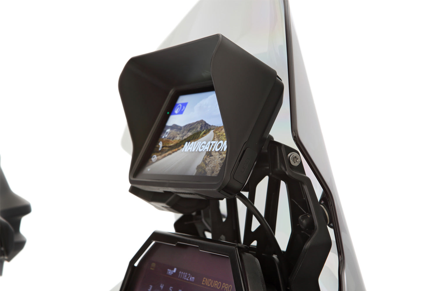 Wunderlich Glare Shield for BMW Navigator ConnectedRide - black image 0