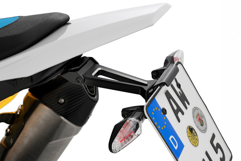 Wunderlich Number Plate Holder R 1300 GS + RS - with 3-in-1 Combined Indicator Light - black