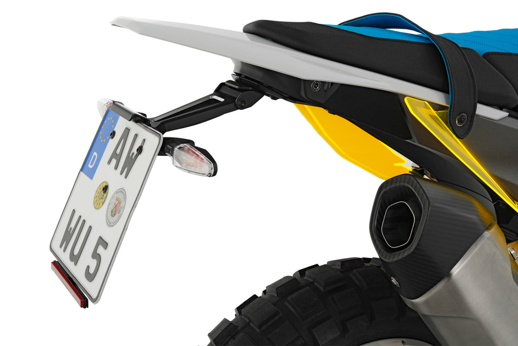 Wunderlich Number Plate Holder R 1300 GS + RS - with 3-in-1 Combined Indicator Light - black