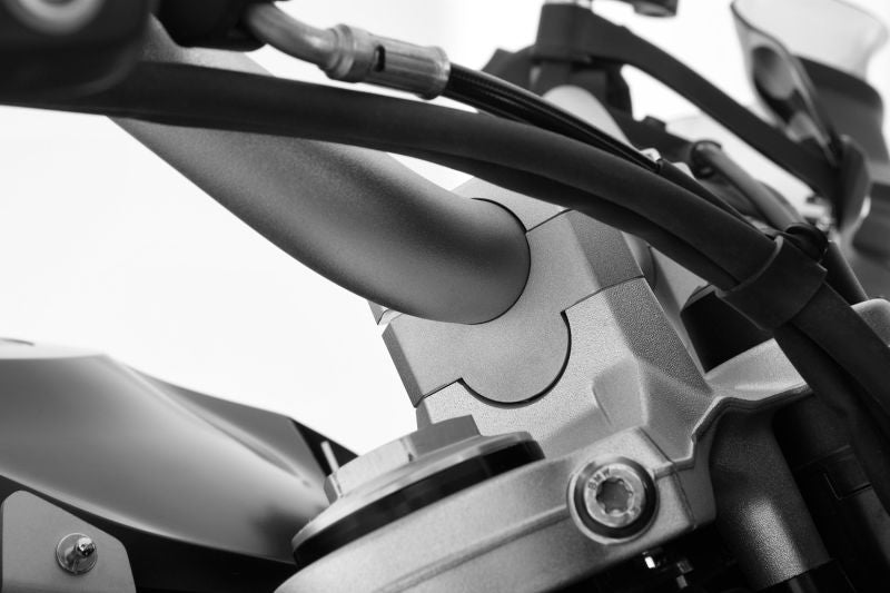 Wunderlich ERGO handlebar riser for models without a BMW sat nav - 20mm - silver image 1