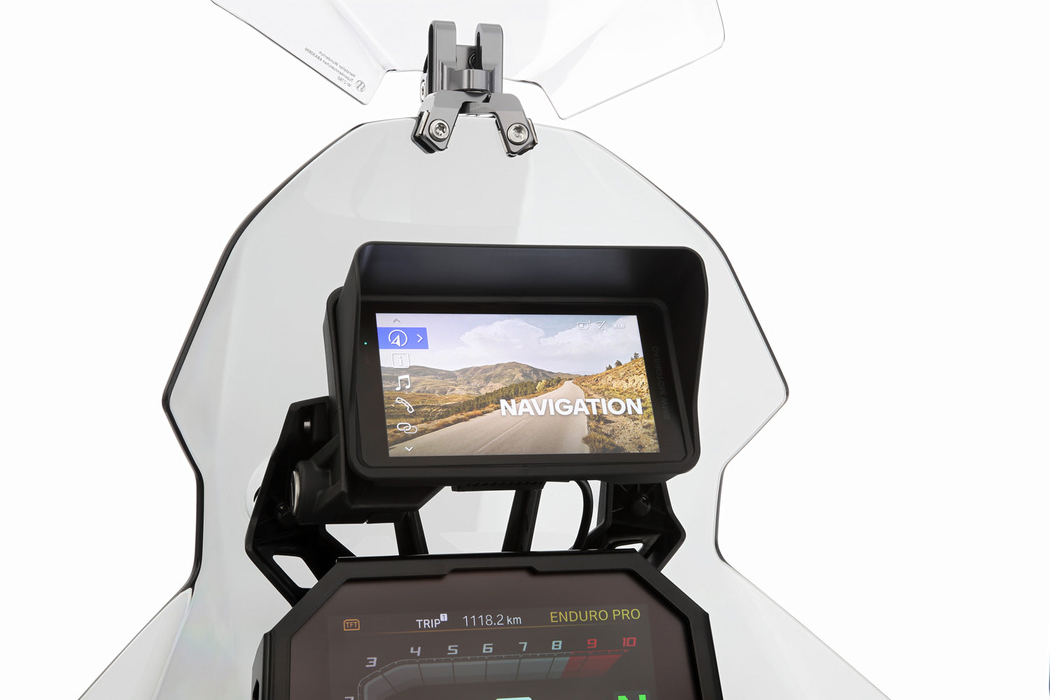 Wunderlich Glare Shield for BMW Navigator ConnectedRide - black image 2