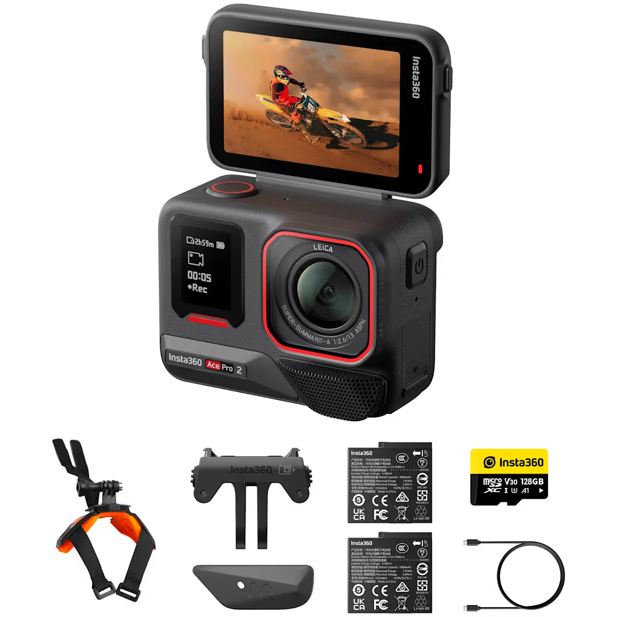 Insta360 Ace Pro 2 Action Camera  - Motorcycle Bundle image 2