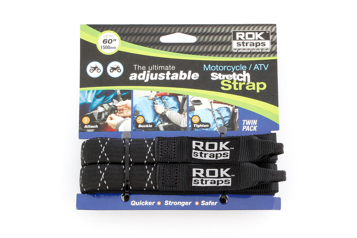 ROK Motorcycle Belts Heavy Duty - 25 mm - Set - black image 0