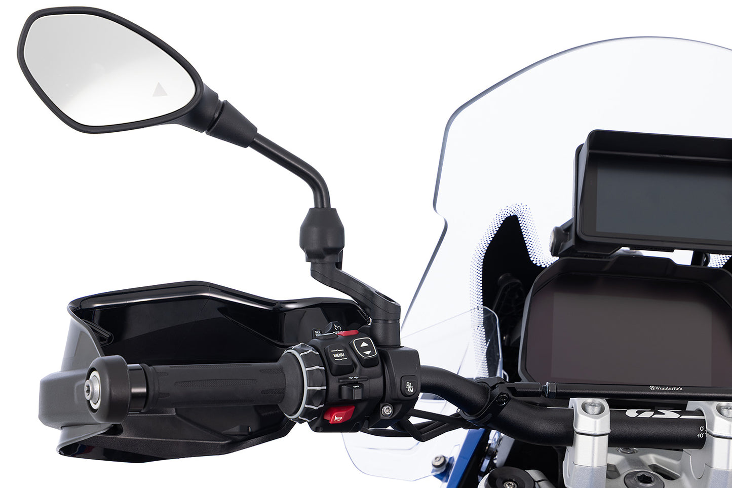 Wunderlich Mirror Adapter up + wide - Set - black image 0