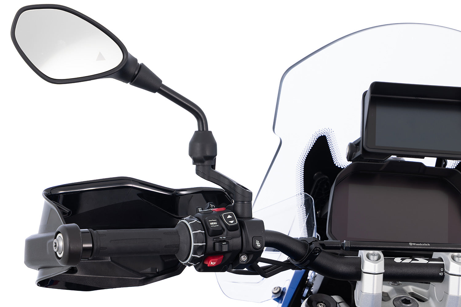 Wunderlich Mirror Adapter up + wide - Set - black image 0