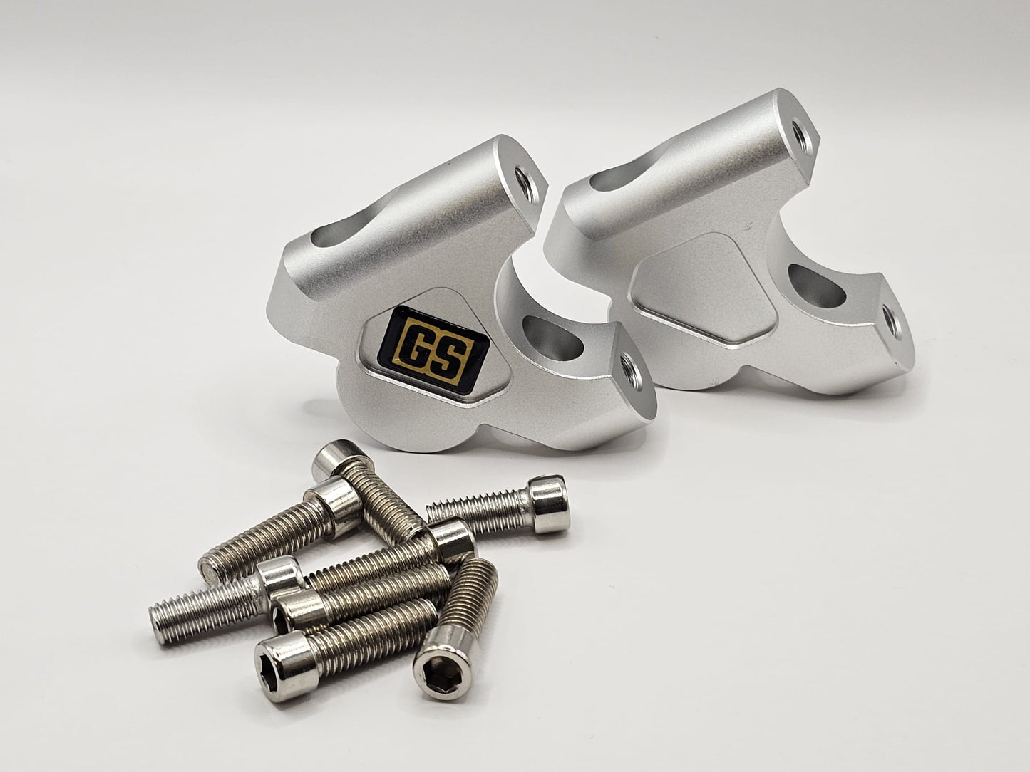 GS Handlebar Mount Risers - Silver image 1