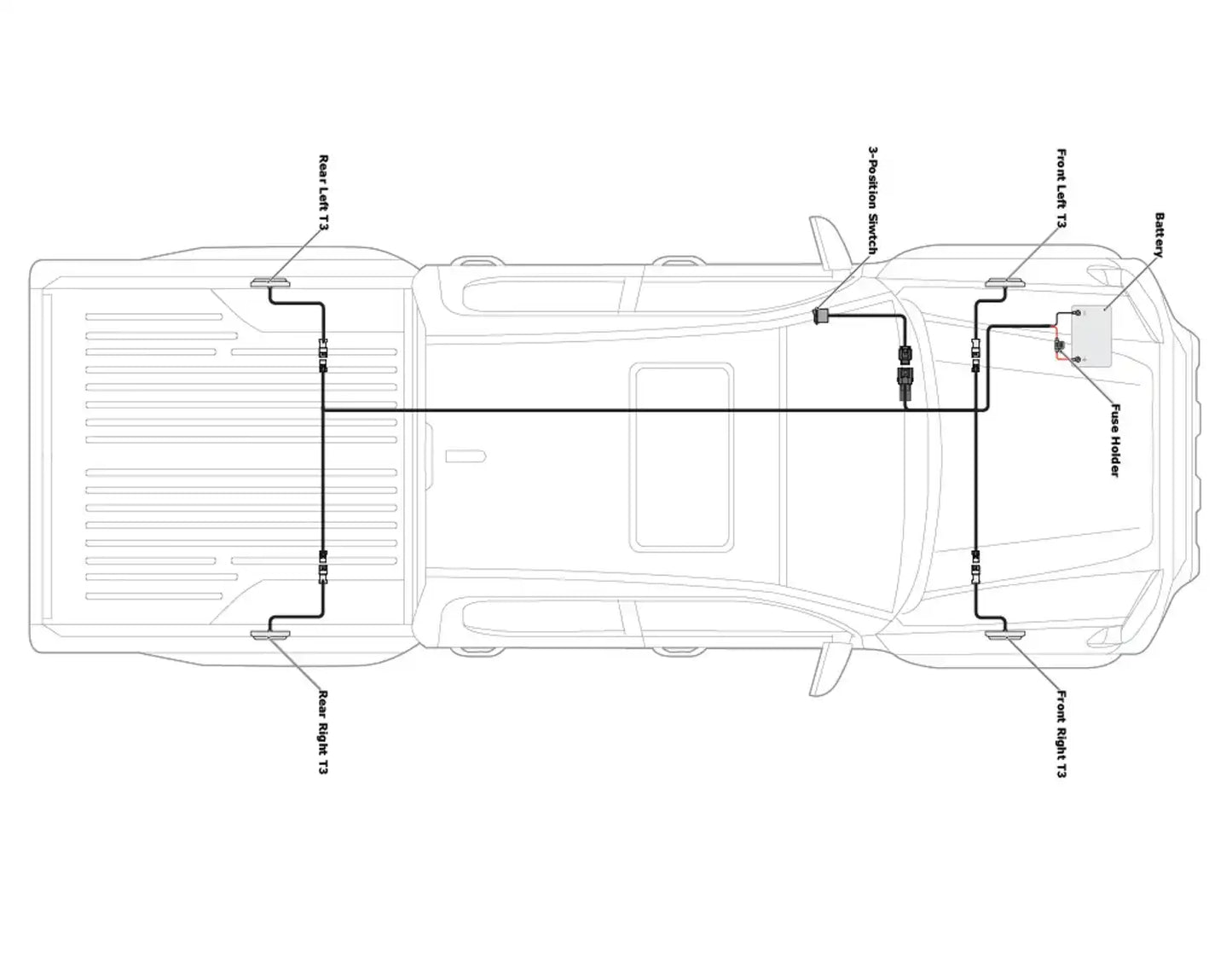 Automotive Rock Light / Scene Light Wiring Harness for T3 Pods image 1