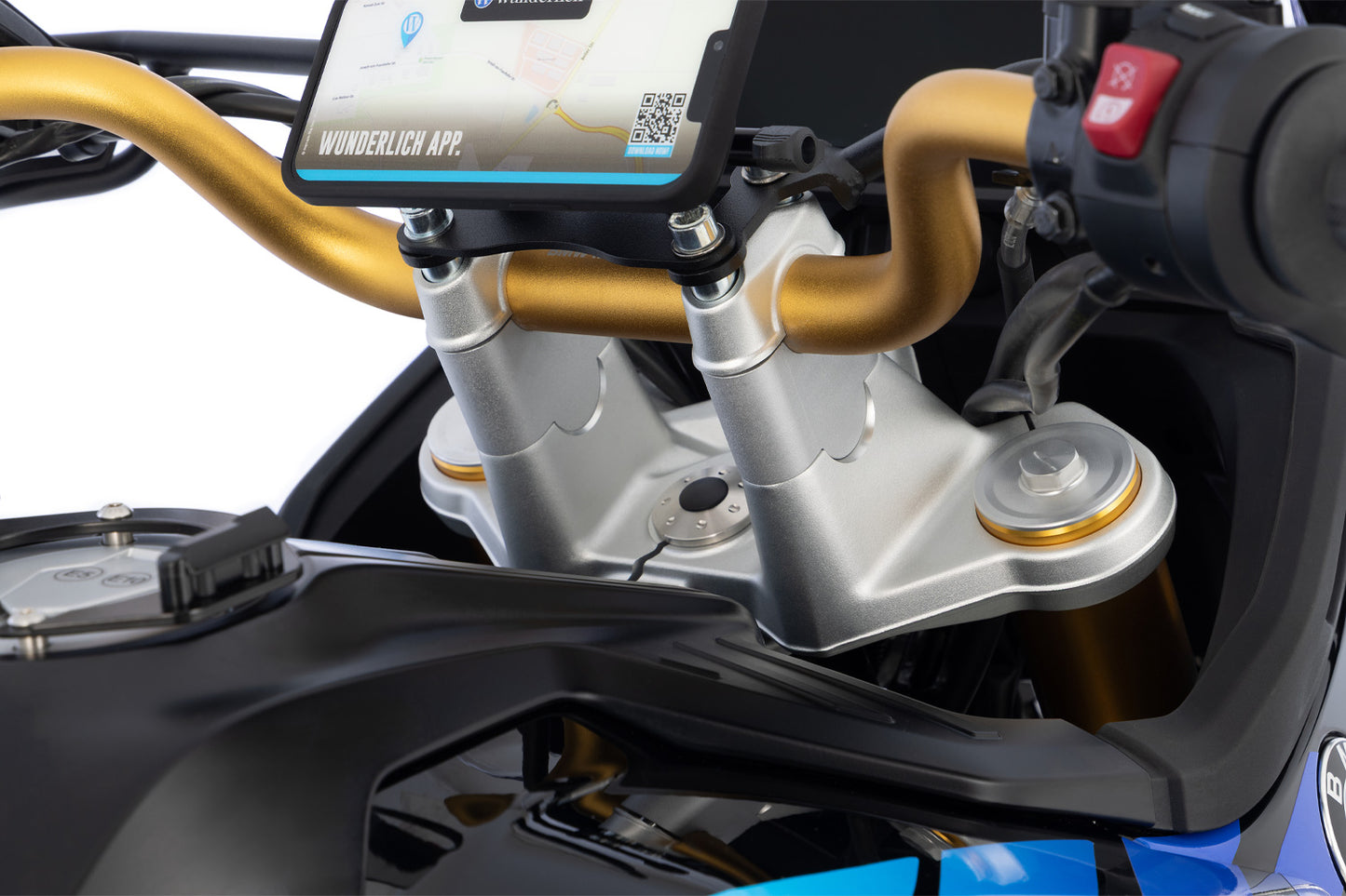 Wunderlich handlebar riser ERGO PRO F 450 GS - 40mm - silver
