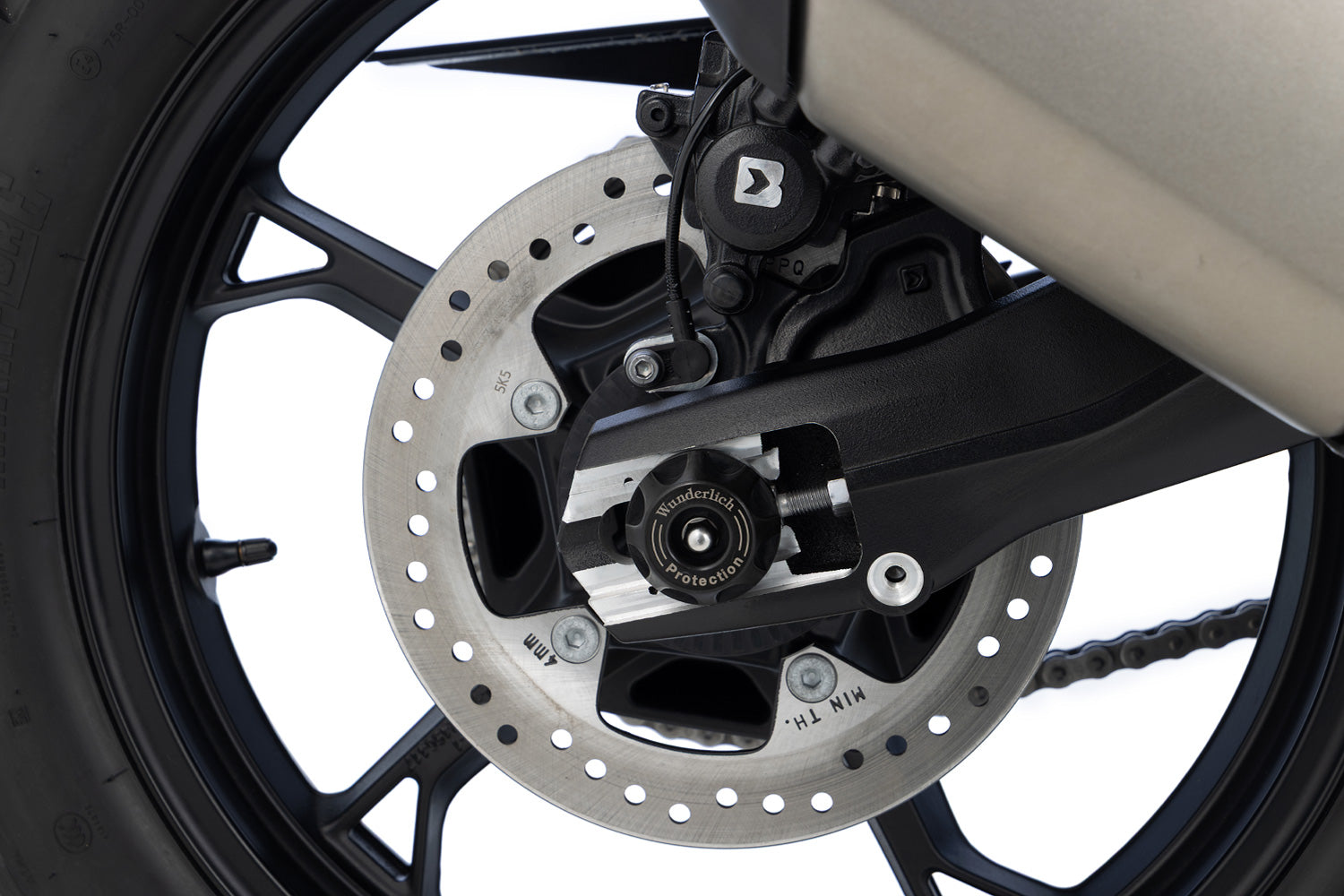 Wunderlich axle protection pads DOUBLESHOCK F 450 GS - rear - black